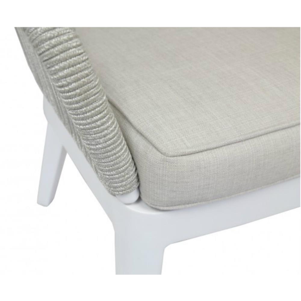 Mateo Coastal Grey Cushion Rope Outdoor Dining Arm Chair|