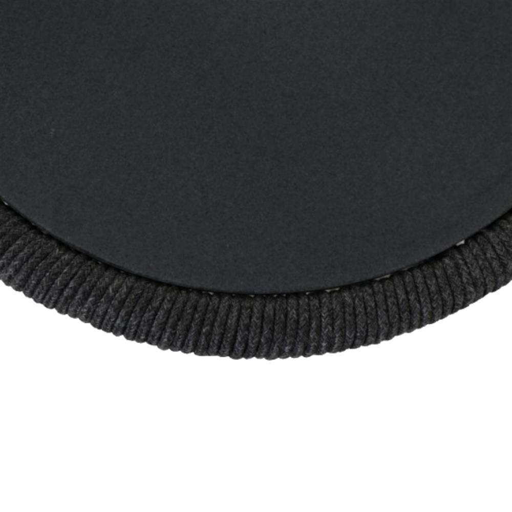 Levi Coastal Black Marble Top Woven Rope Round Outdoor Coffee Table|