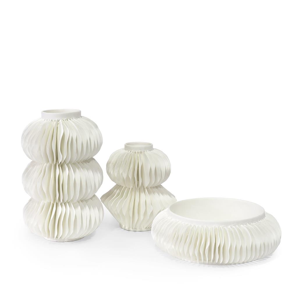 Palecek Antilles Coastal Beach White Round Porcelain Bowl|