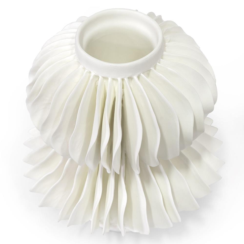 Palecek Antilles Coastal Beach White Porcelain Decorative Vase|