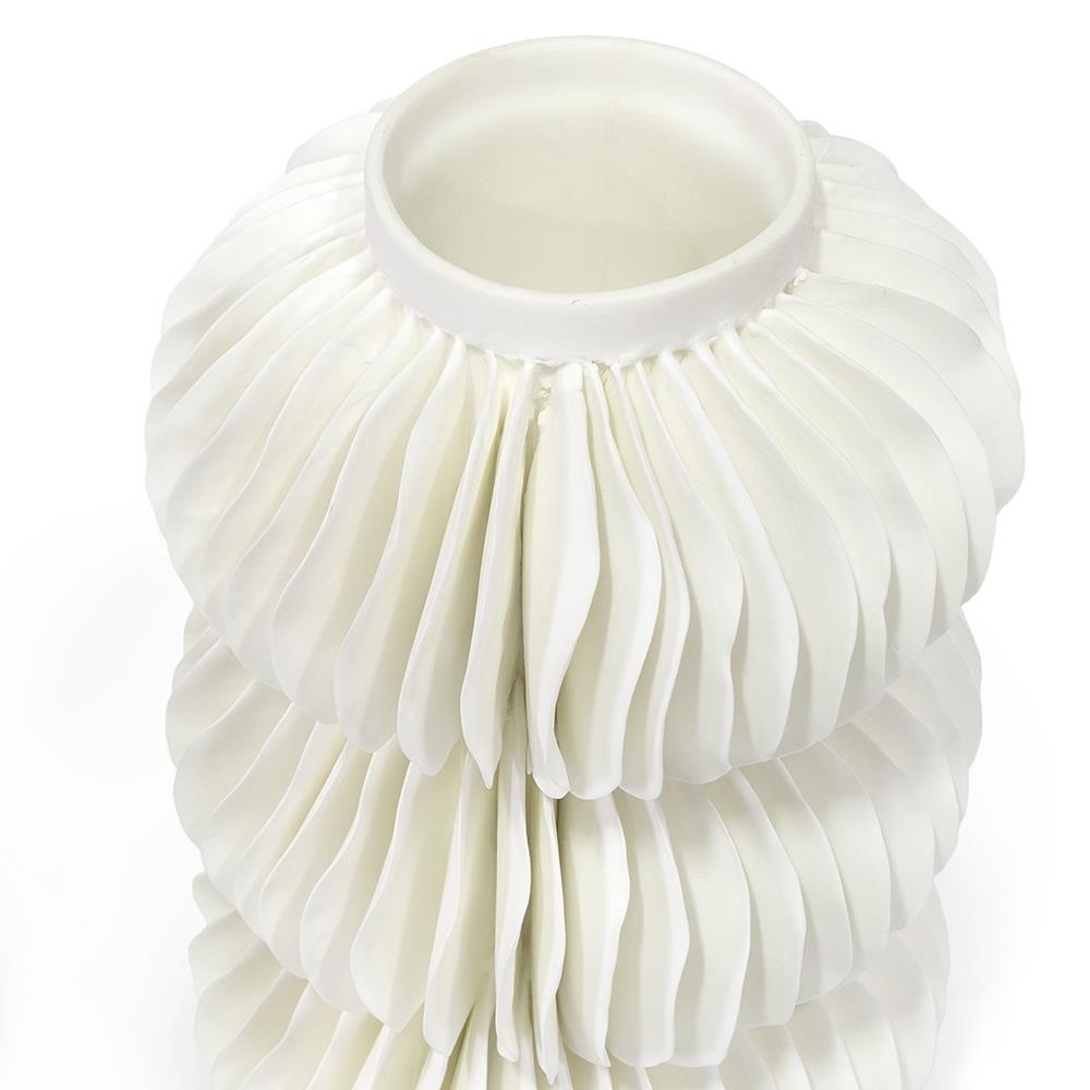 Palecek Antilles Coastal Beach White Porcelain Stacked Decorative Vase|
