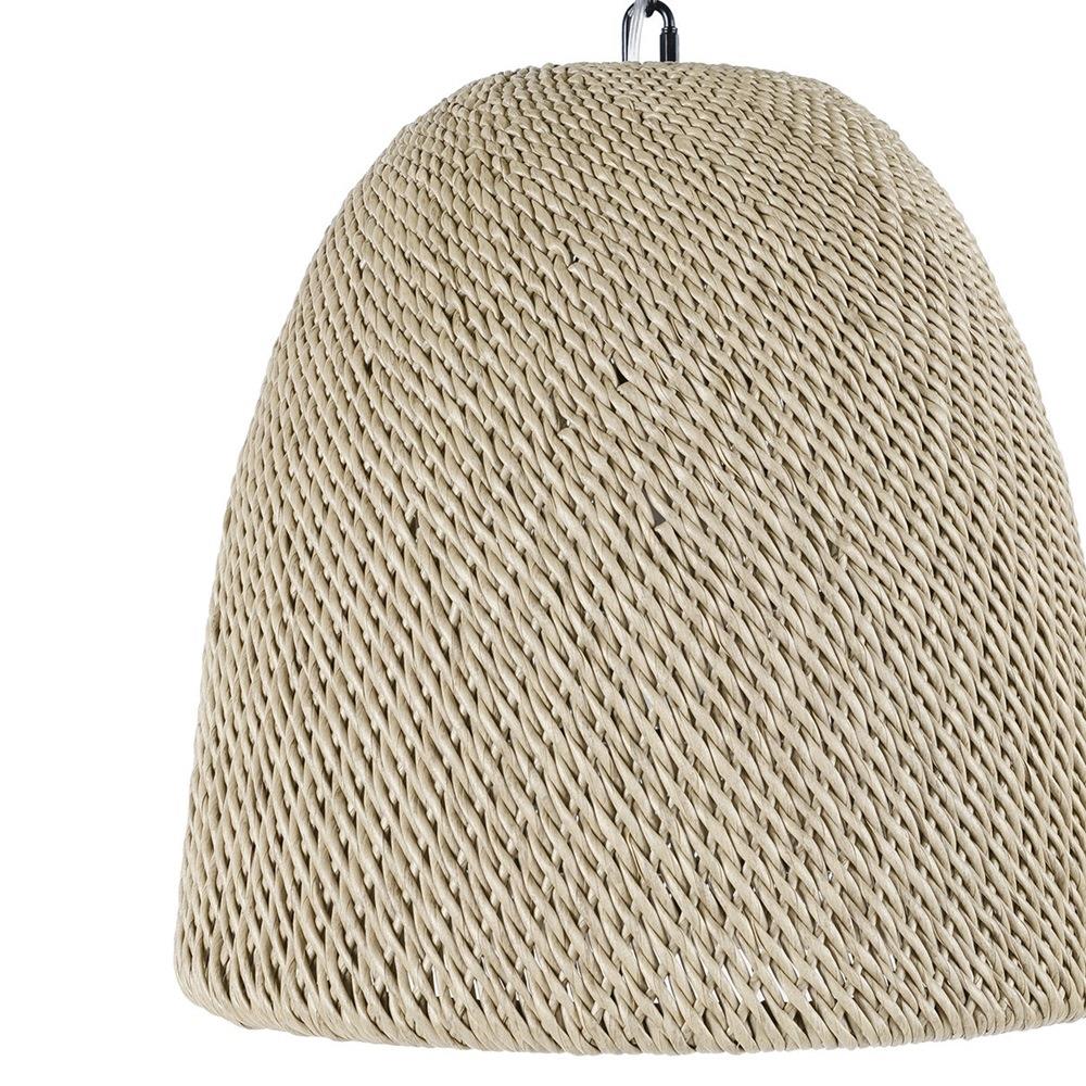 Palecek Augustine Coastal Beach Natural Brown Wicker Outdoor Cone Pendant|