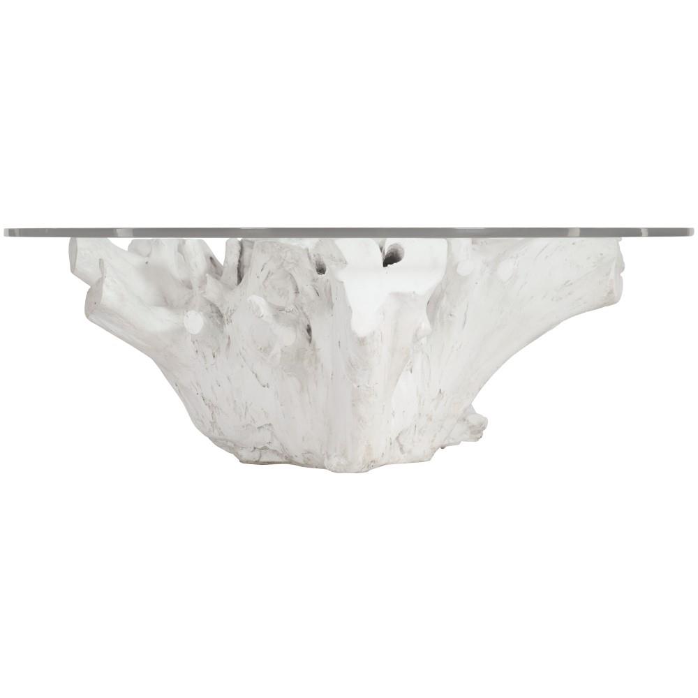 Sylvia Coastal Beach White Tree Stump Round Coffee Table|