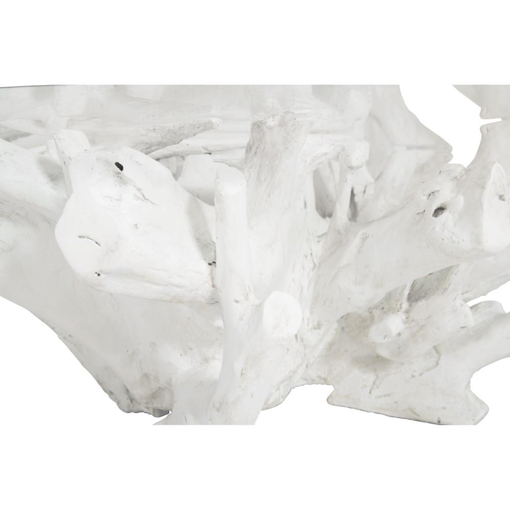 Sylvia Coastal Beach White Tree Stump Round Coffee Table|