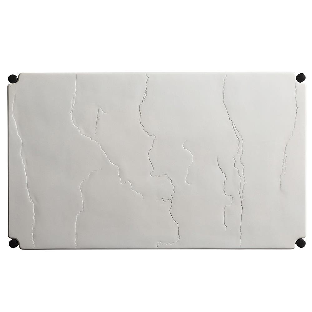 Pavlova French Ivory Stone Top Metal Outdoor Coffee Table|