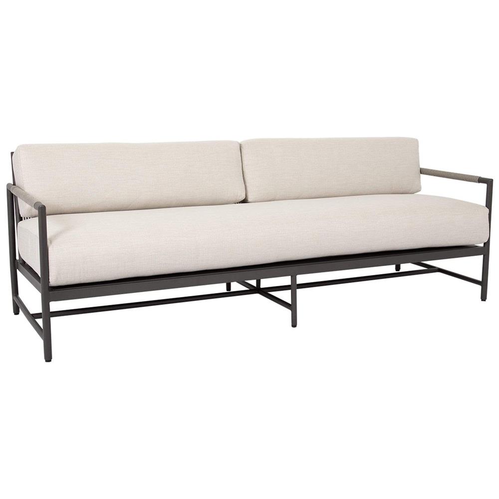 Aurora Mid Century Ash Cushion Graphite Aluminum Outdoor Sofa|
