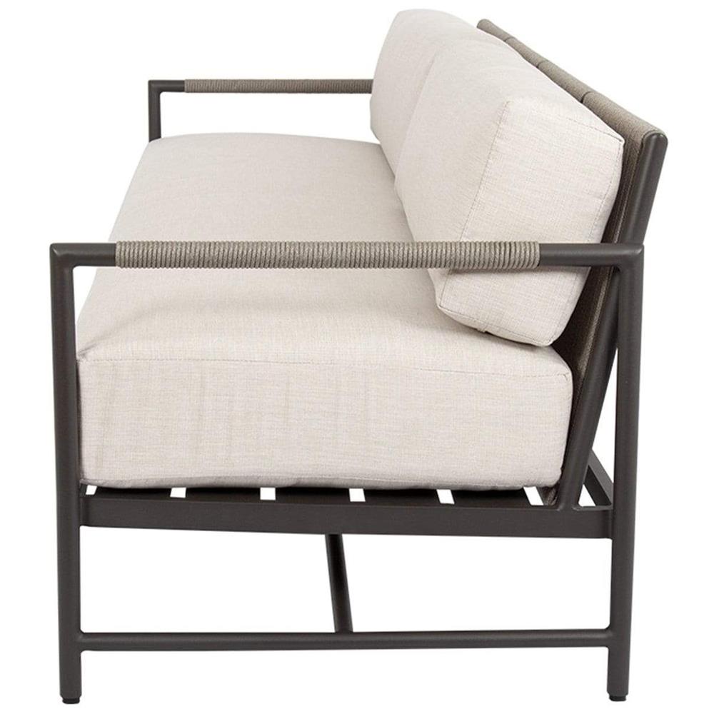 Aurora Mid Century Ash Cushion Graphite Aluminum Outdoor Sofa|