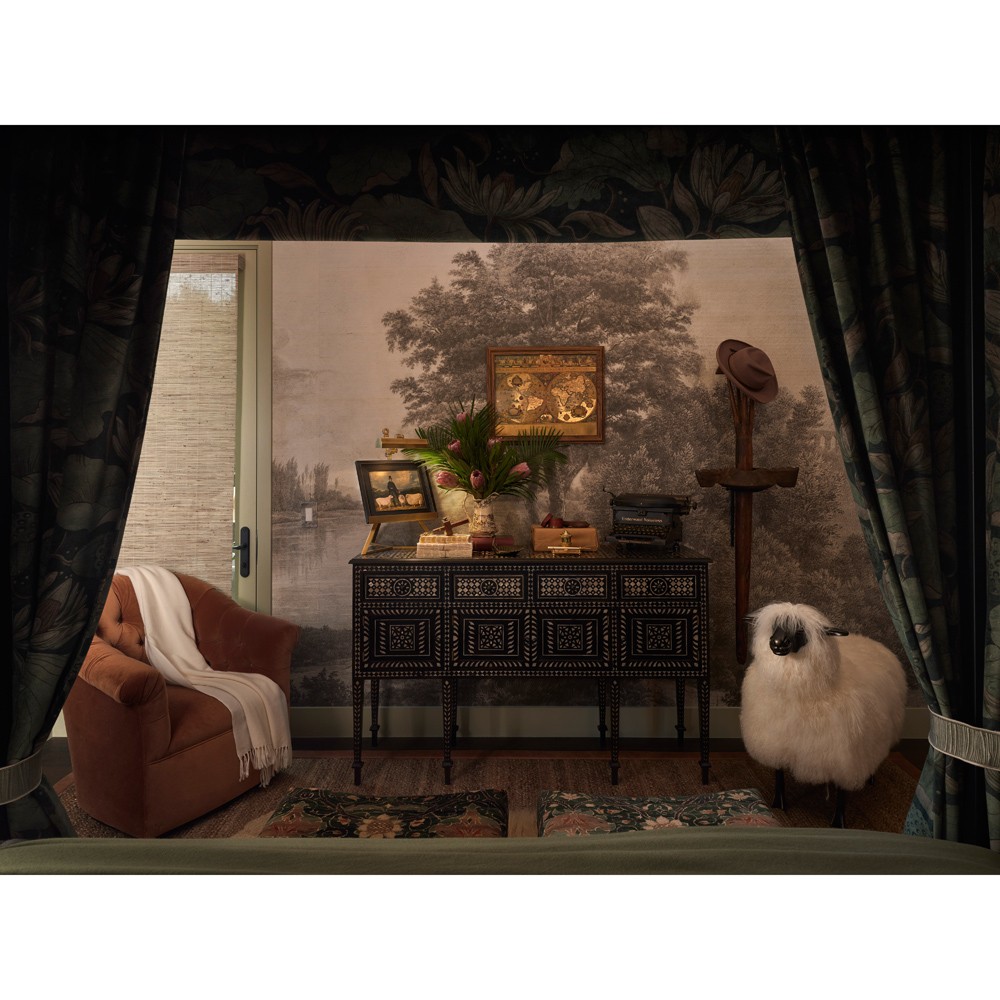 Seamus Modern Ivory Sheepskin Antique Bronze Sheep Statue|