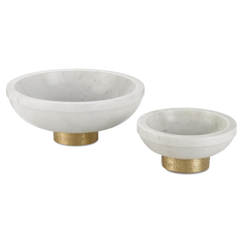 Holly Modern Classic White Marble Brass Decorative Bowl - Large|