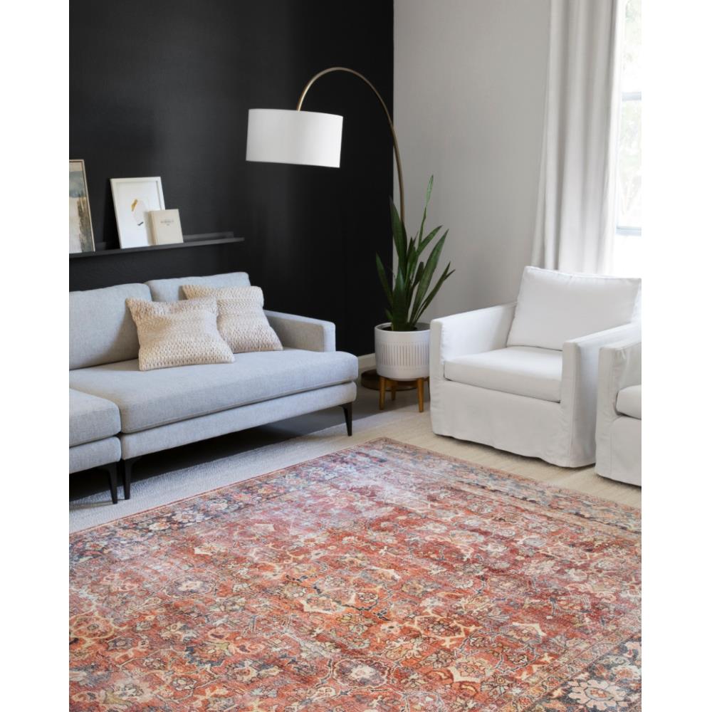 Layla Global Bazaar Orange Patterned Rug - 3'6"x5'6"|