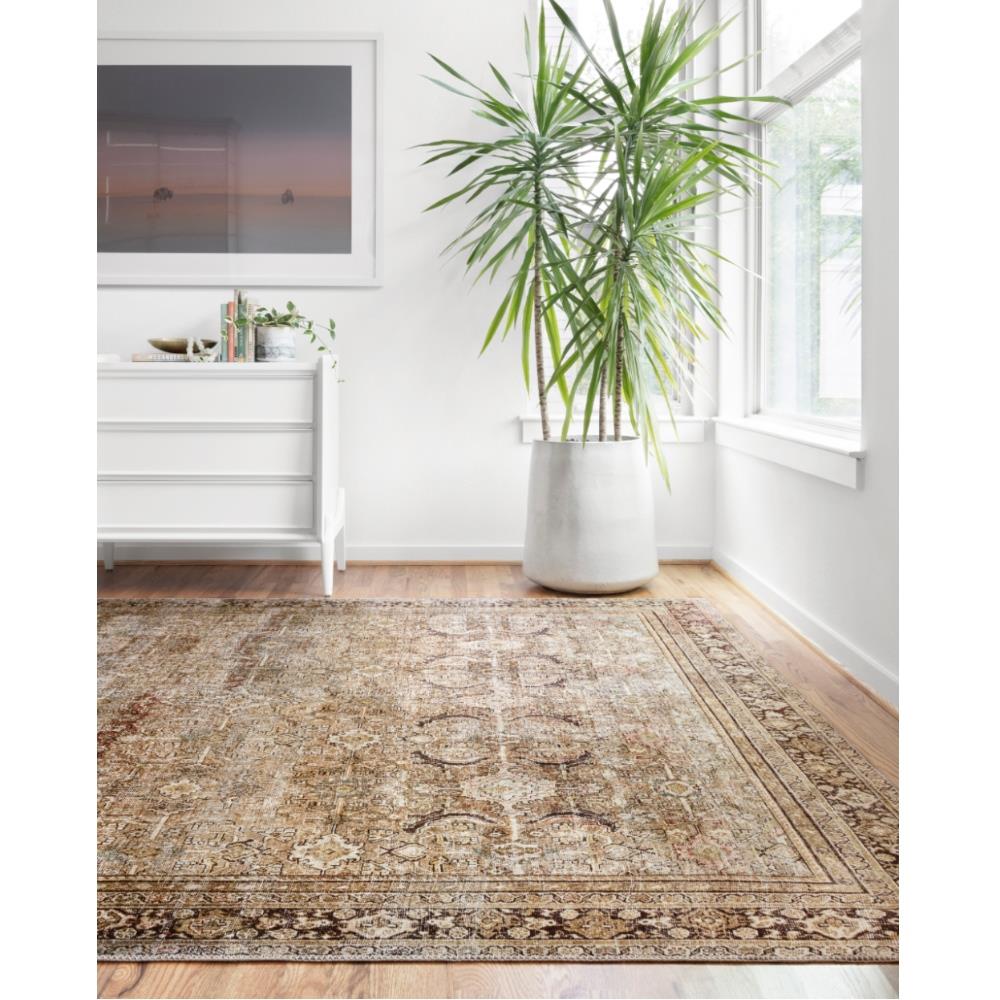Layla Global Bazaar Olive Brown Patterned Rug - 3'6"x5'6"|