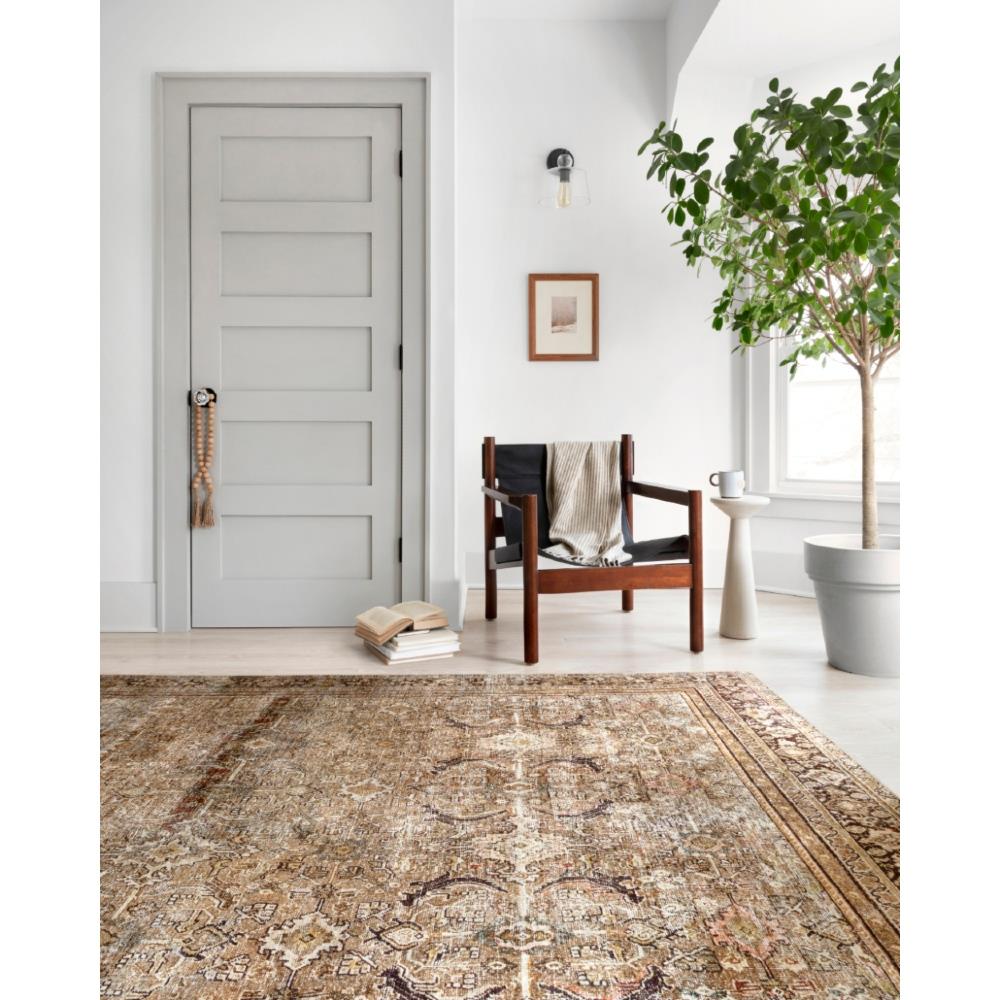 Layla Global Bazaar Olive Brown Patterned Rug - 3'6"x5'6"|