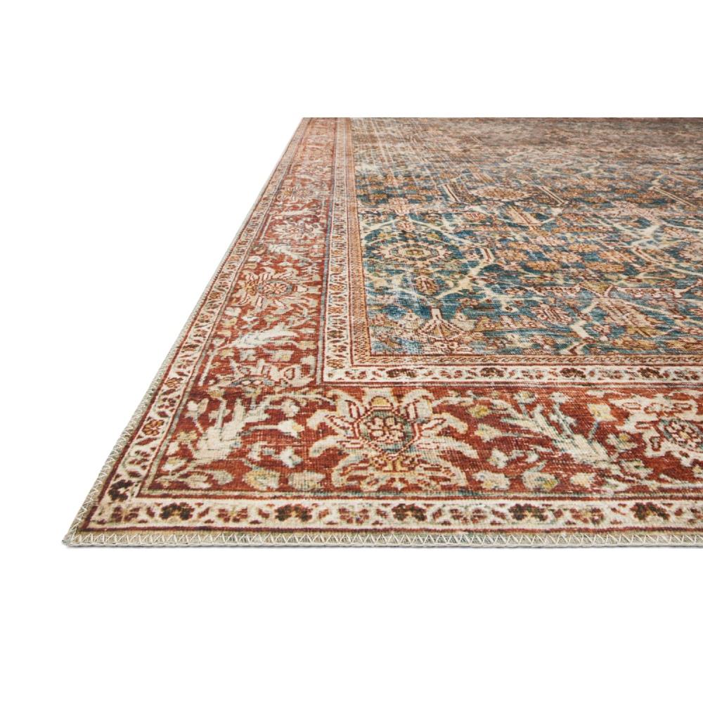 Layla Global Bazaar Rust Orange Blue Patterned Rug - 3'6"x5'6"|