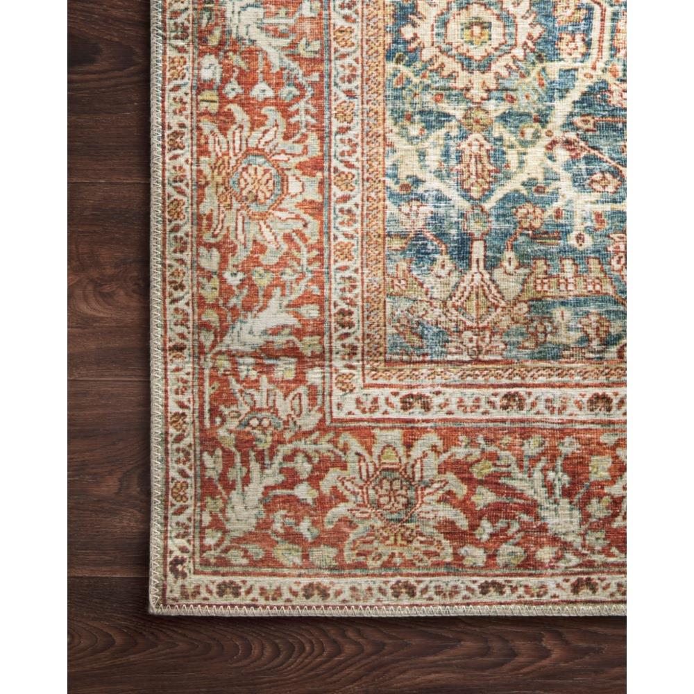 Layla Global Bazaar Rust Orange Blue Patterned Rug - 3'6"x5'6"|