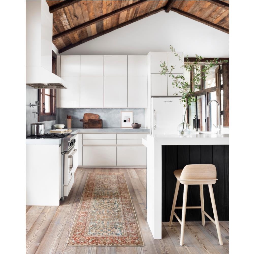 Layla Global Bazaar Rust Orange Blue Patterned Rug - 3'6"x5'6"|