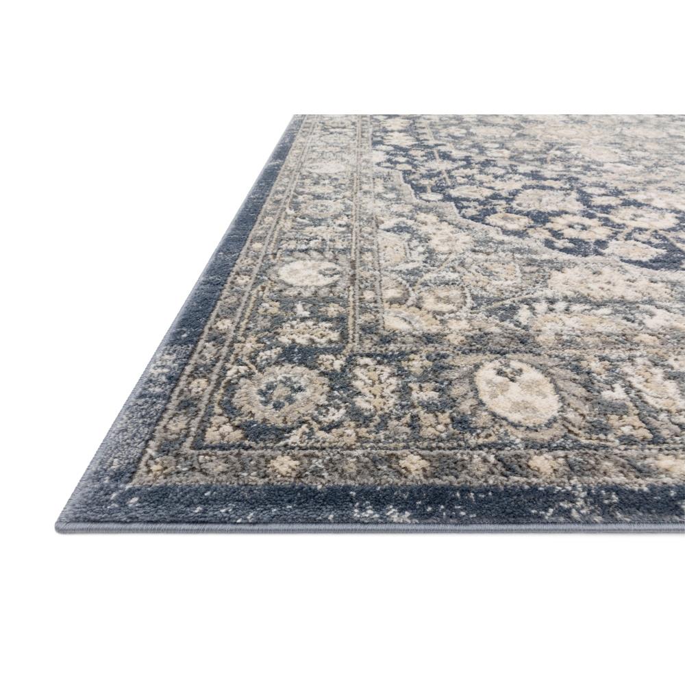 Teagan Global Bazaar Blue Grey Floral Patterned Rug - 3'4"x5'7"|