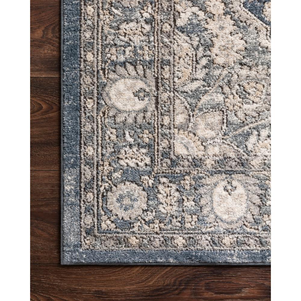 Teagan Global Bazaar Blue Grey Floral Patterned Rug - 3'4"x5'7"|