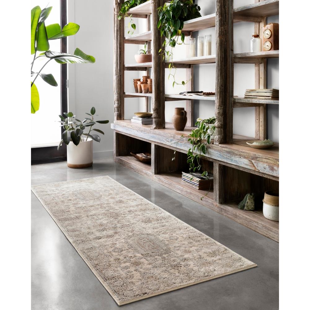 Teagan Global Bazaar Beige Patterned Rug - 3'4"x5'7"|