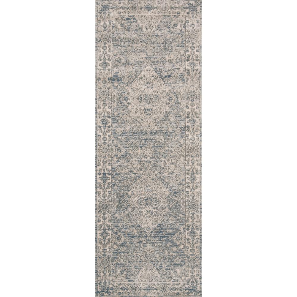 Teagan Global Bazaar Beige Blue Floral Patterned Rug - 3'4"x5'7"|