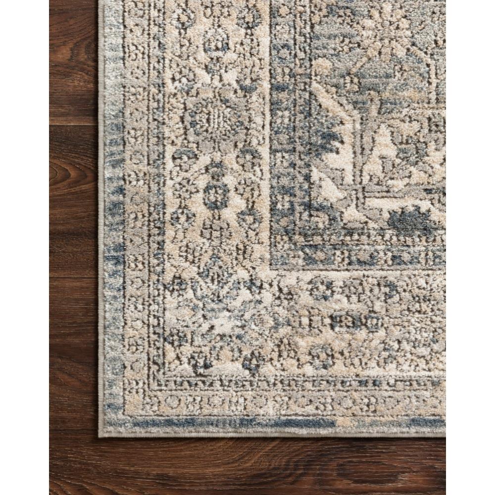 Teagan Global Bazaar Beige Blue Floral Patterned Rug - 3'4"x5'7"|