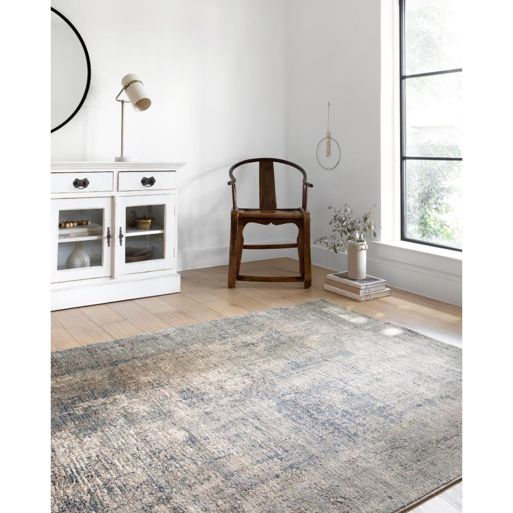 Teagan Modern Classic Grey Blue Abstract Patterned Rug - 3'4"x5'7"|