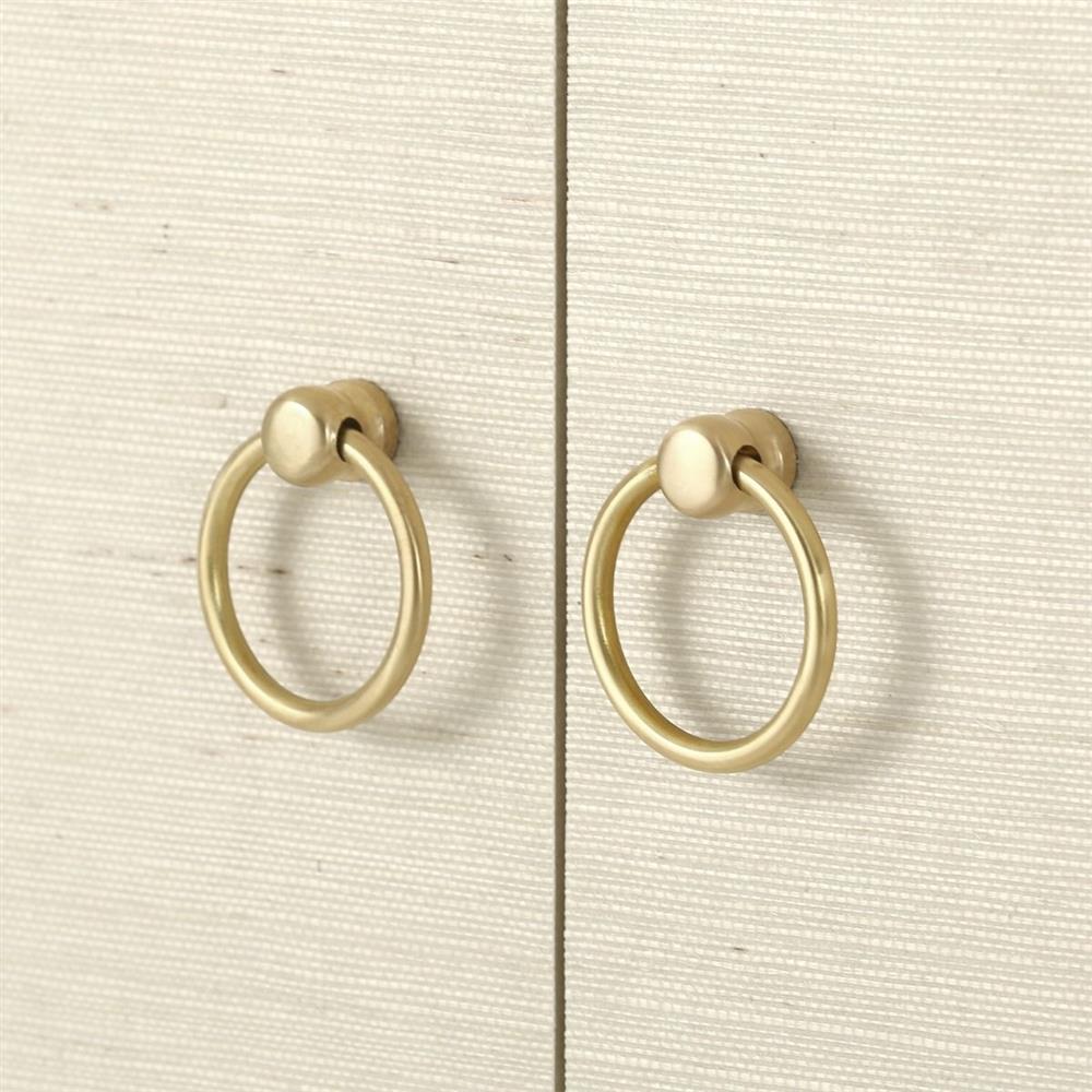 Meredith Modern Classic Beige Grasscloth Wood Media Cabinet|