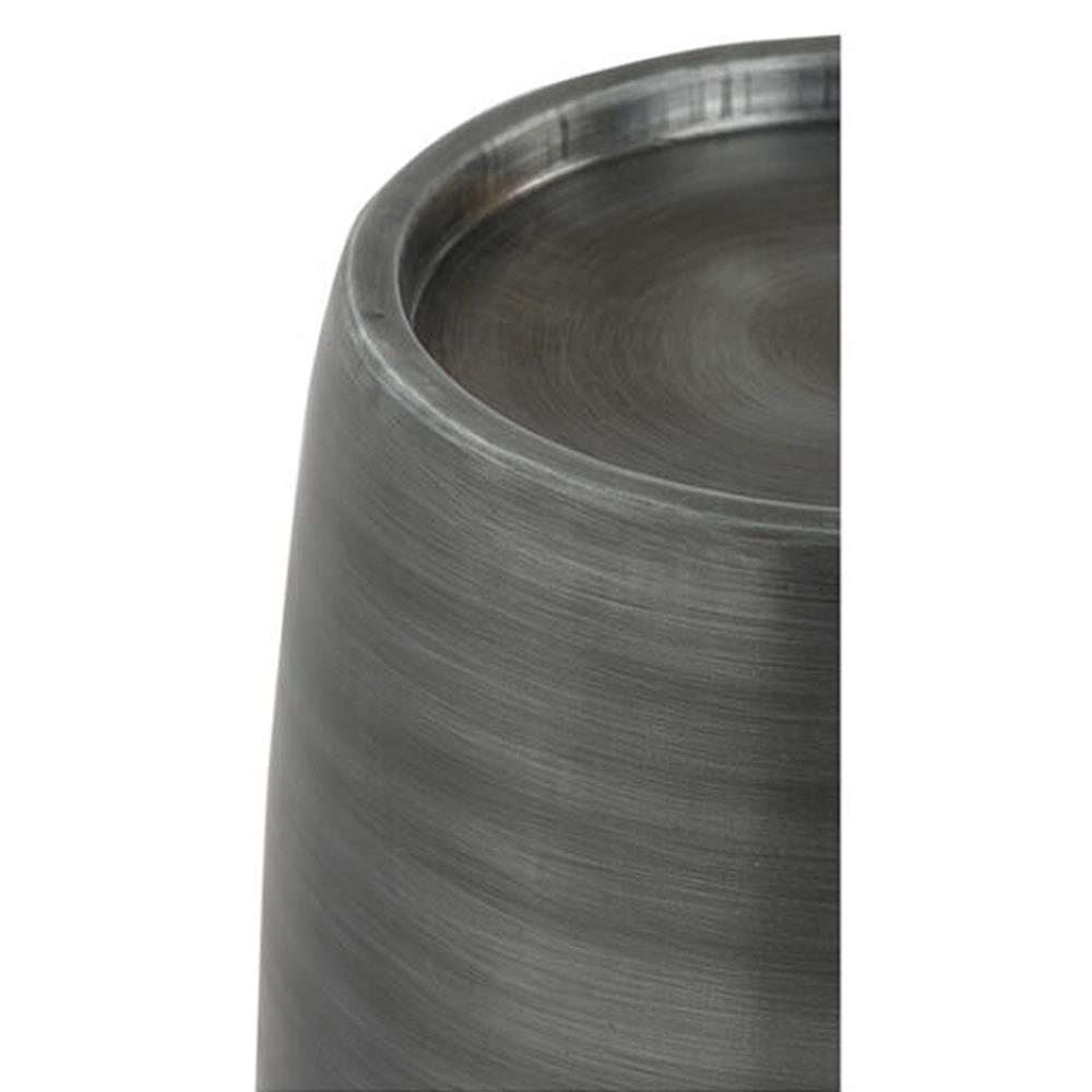 Zelda Industrial Loft Black Zinc Mild Steel Barrel Side Table|