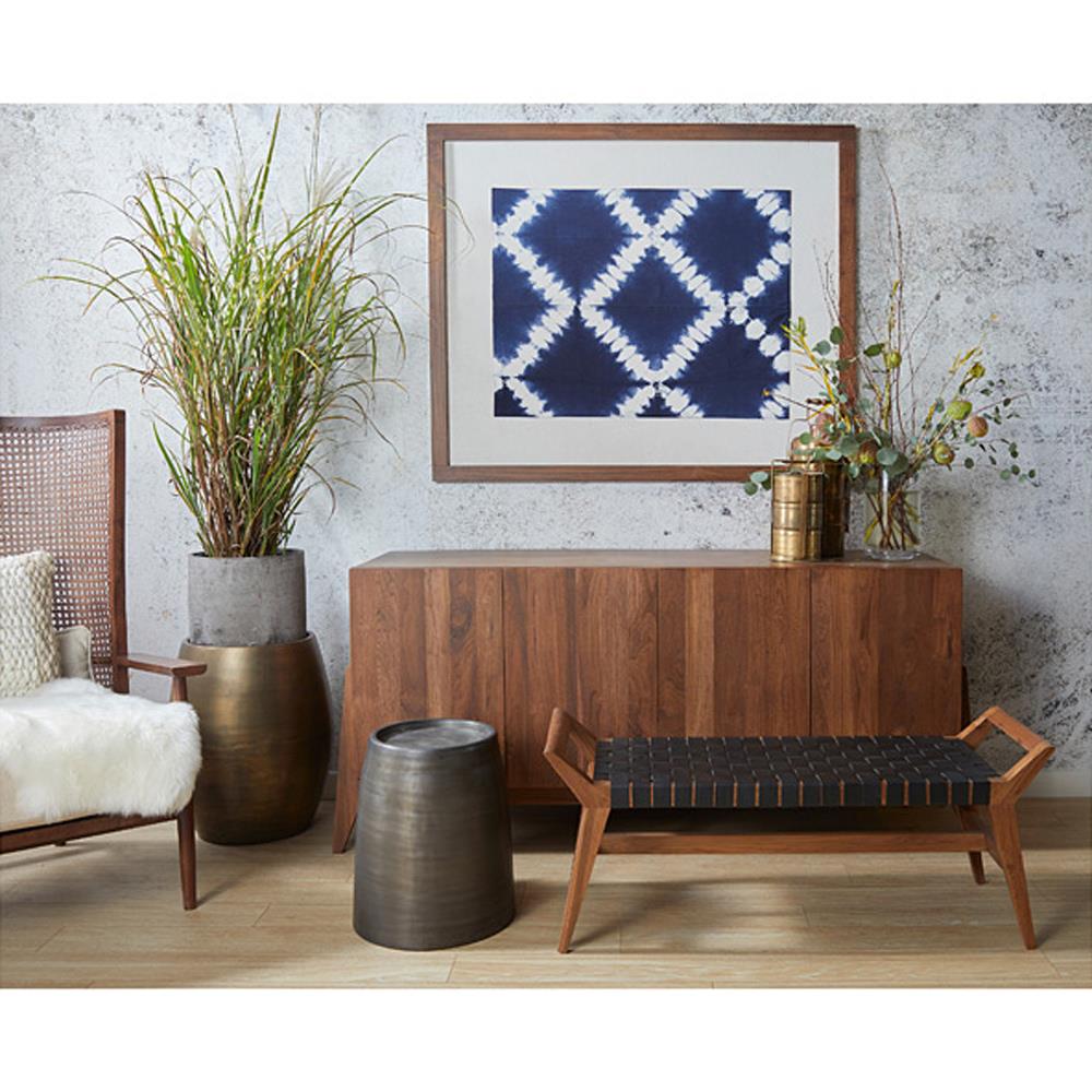 Zelda Industrial Loft Black Zinc Mild Steel Barrel Side Table|