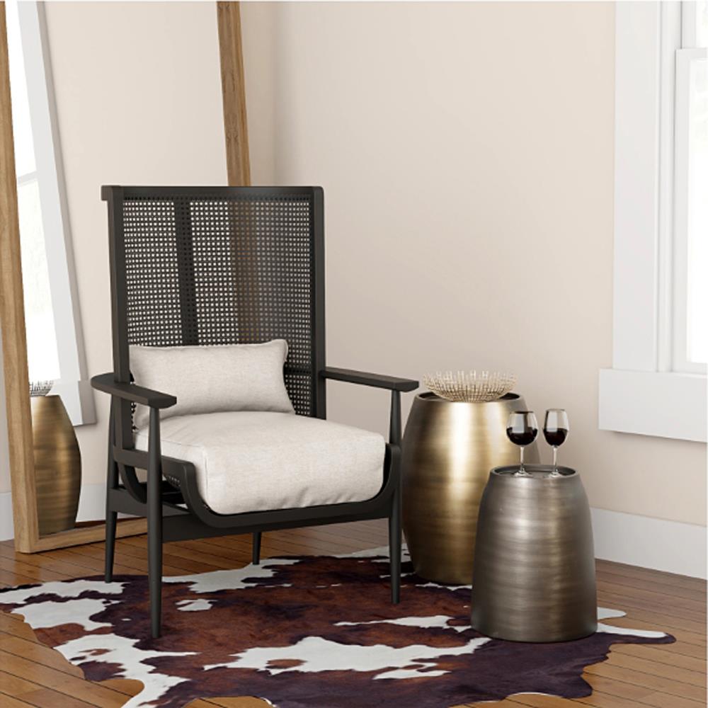 Zelda Industrial Loft Black Zinc Mild Steel Barrel Side Table|