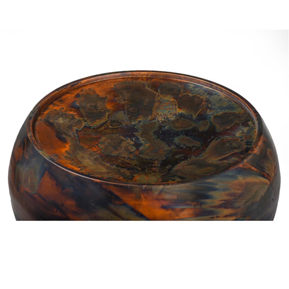 Zelda Industrial Loft Dark Antique Brass Steel Round Round Coffee Table|