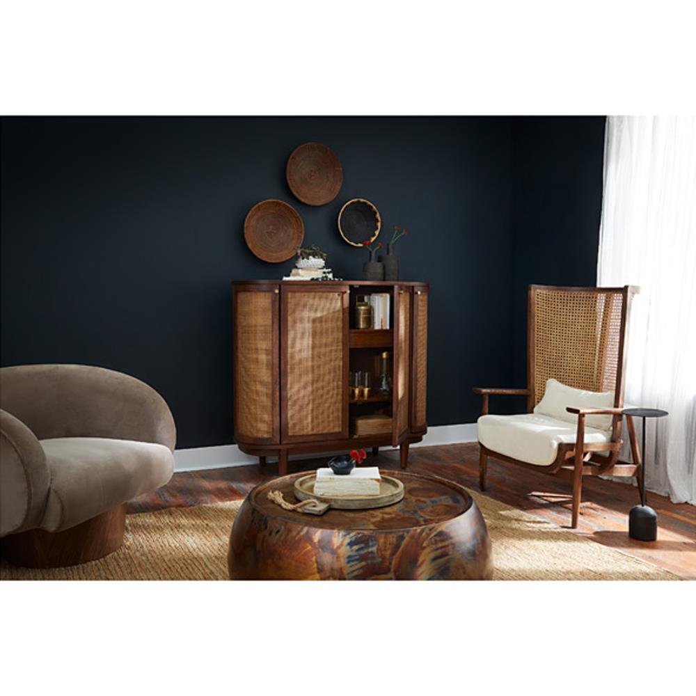 Zelda Industrial Loft Dark Antique Brass Steel Round Round Coffee Table|