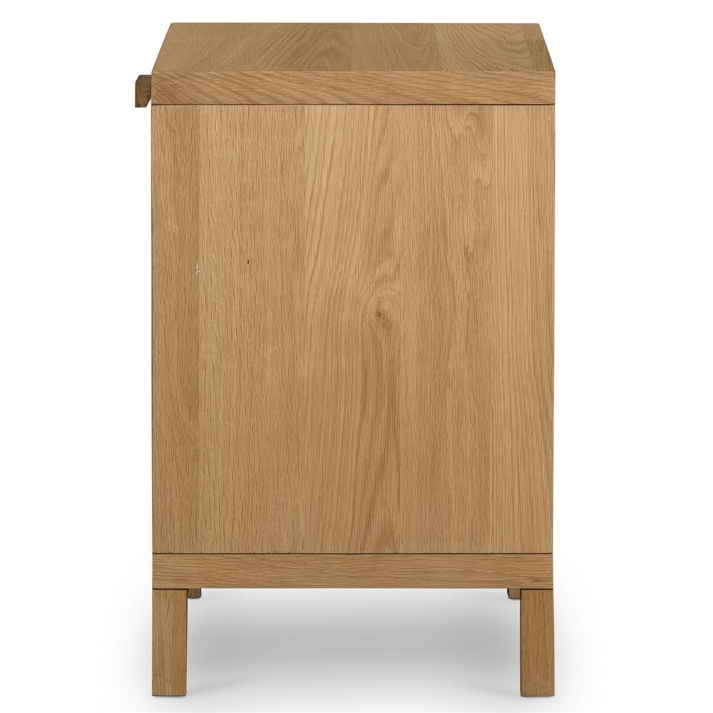 Allie Coastal Light Brown Oak Wood Nightstand|