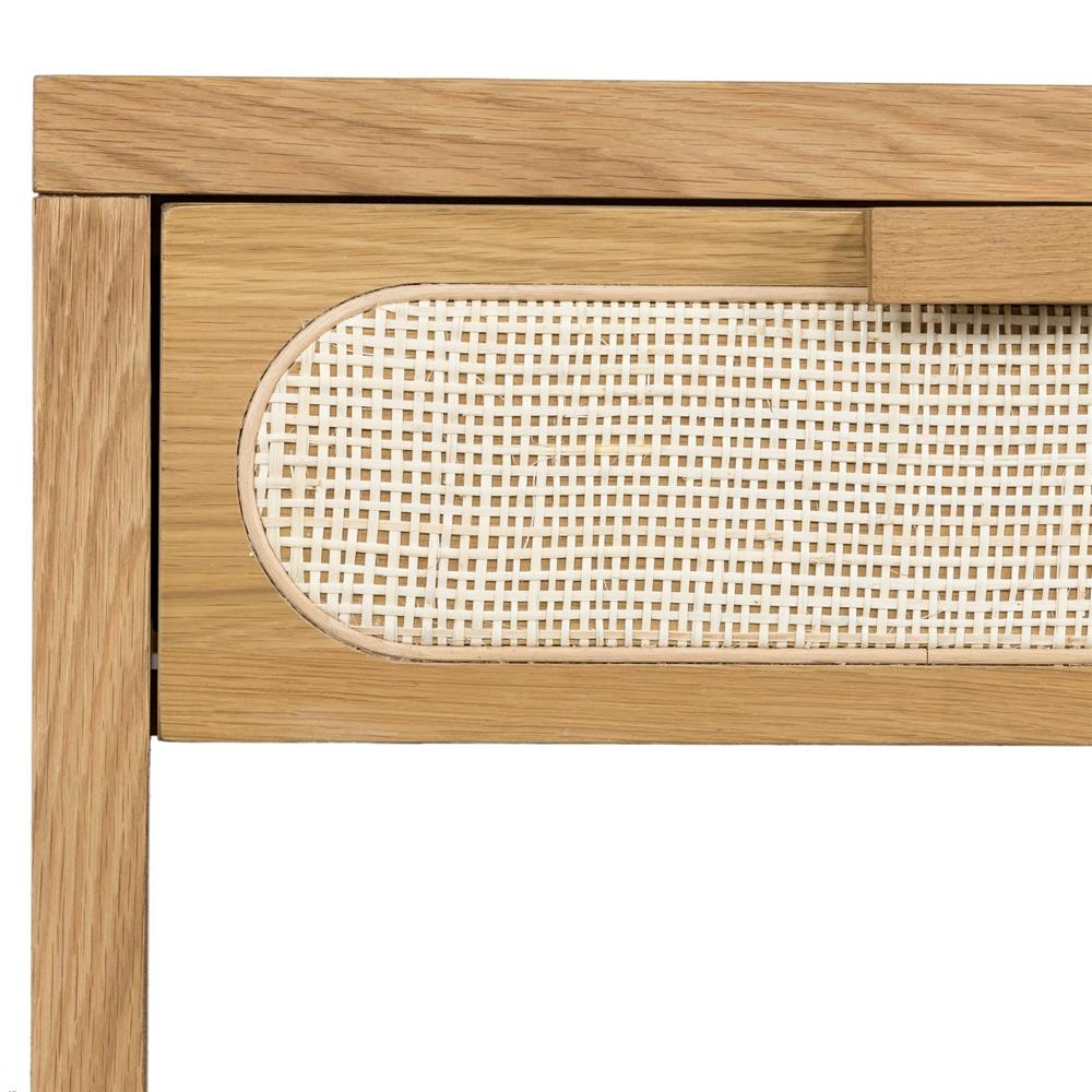 Allie Coastal Light Brown Oak Wood Nightstand|