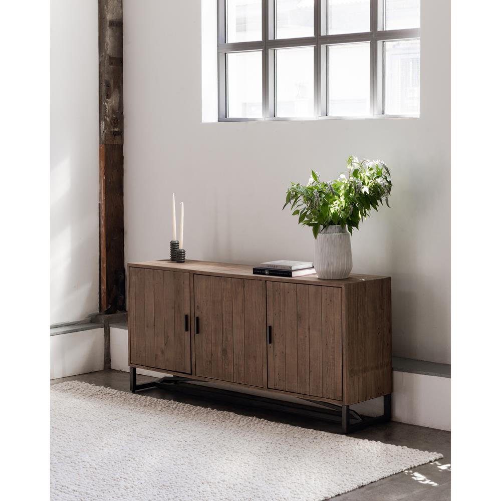 Niko Rustic Lodge Brown Reclaimed Pine Wood Sideboard Buffet