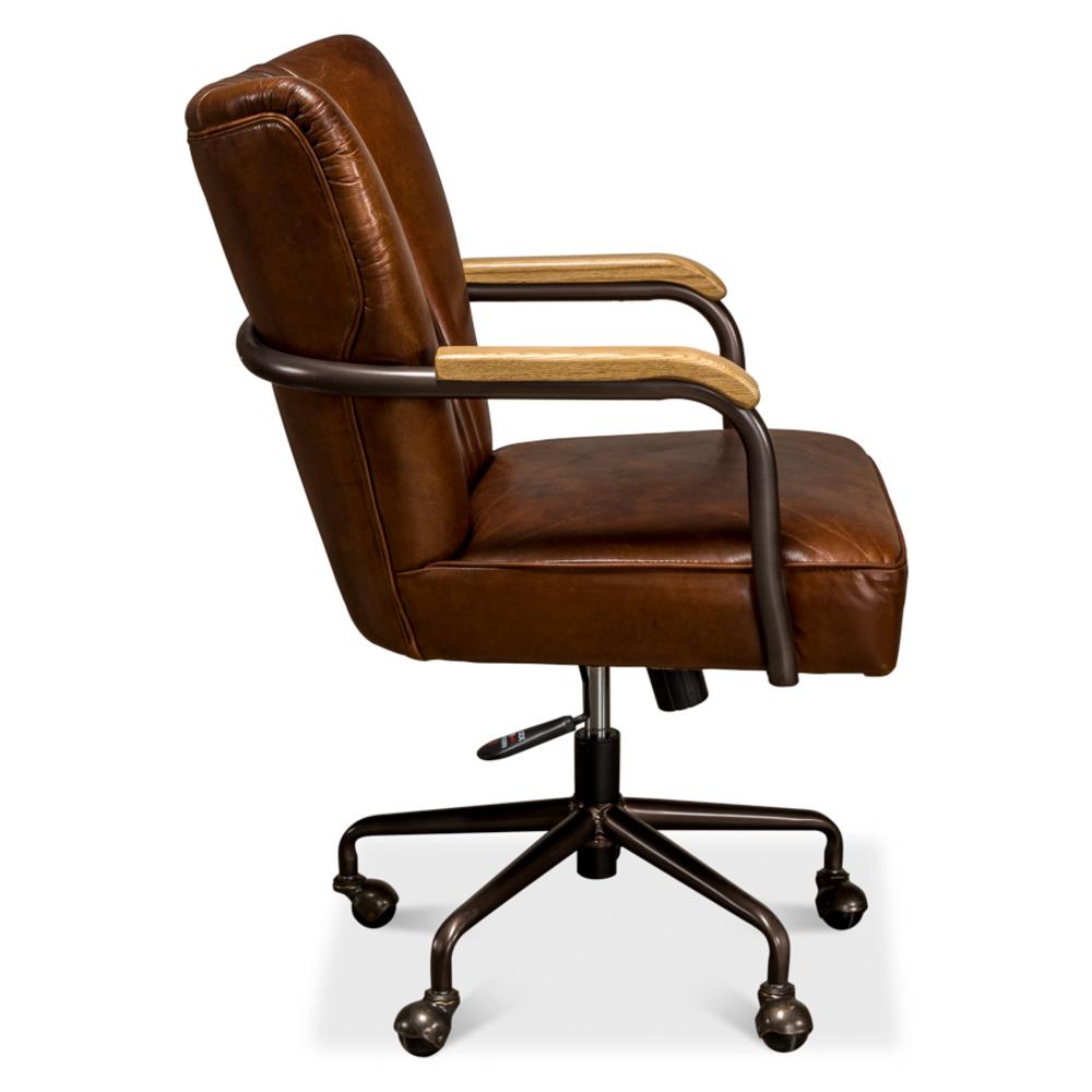 TRUCK FURNITURE ｜SR CHAIR ｜BROWN 牛革 La-Z-Boy Salerno Ergonomic Bonded Leather Swivel Executive