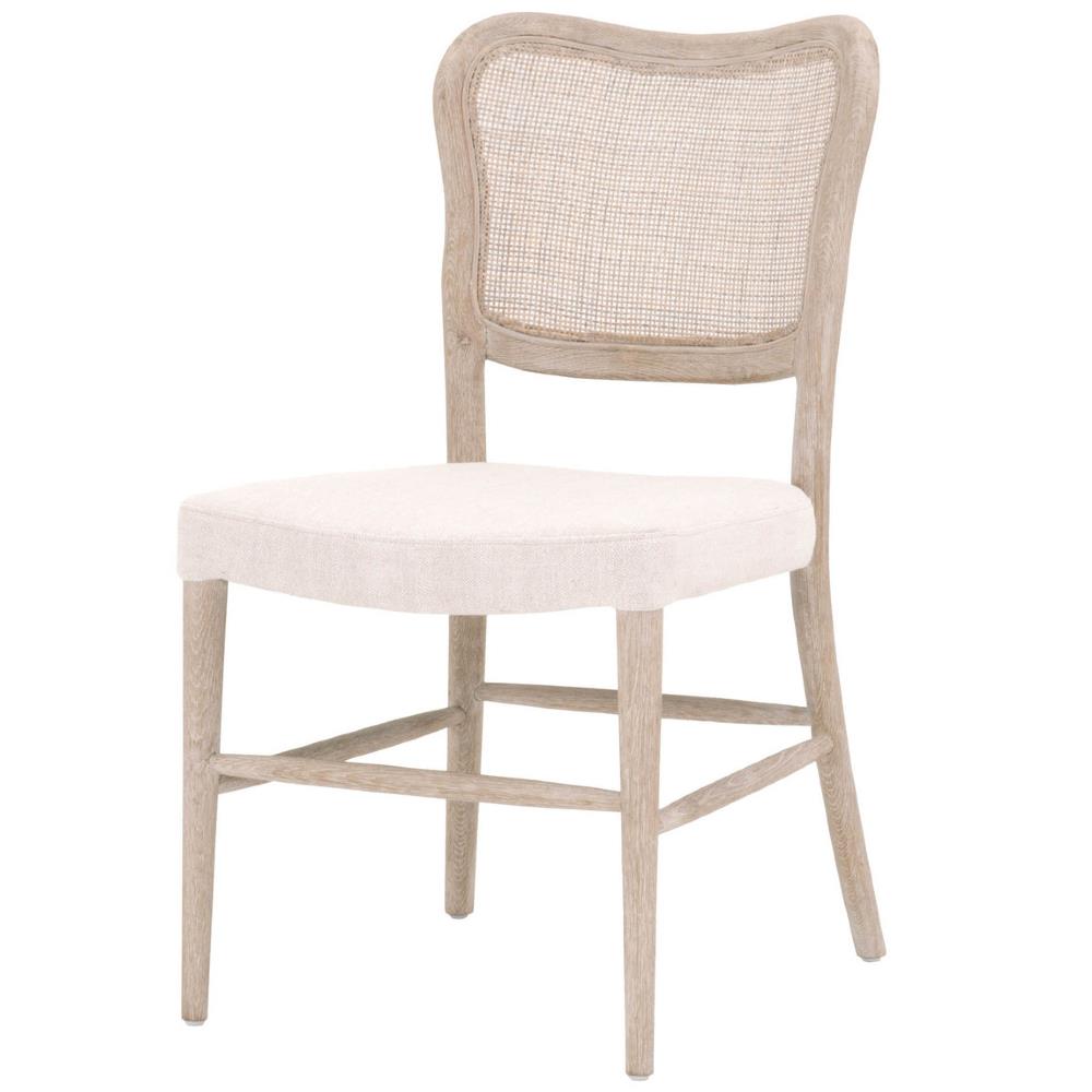 Zachary Coastal Beach Natural Grey Oak Wood Cane Back Dining Chair - Set of 2|