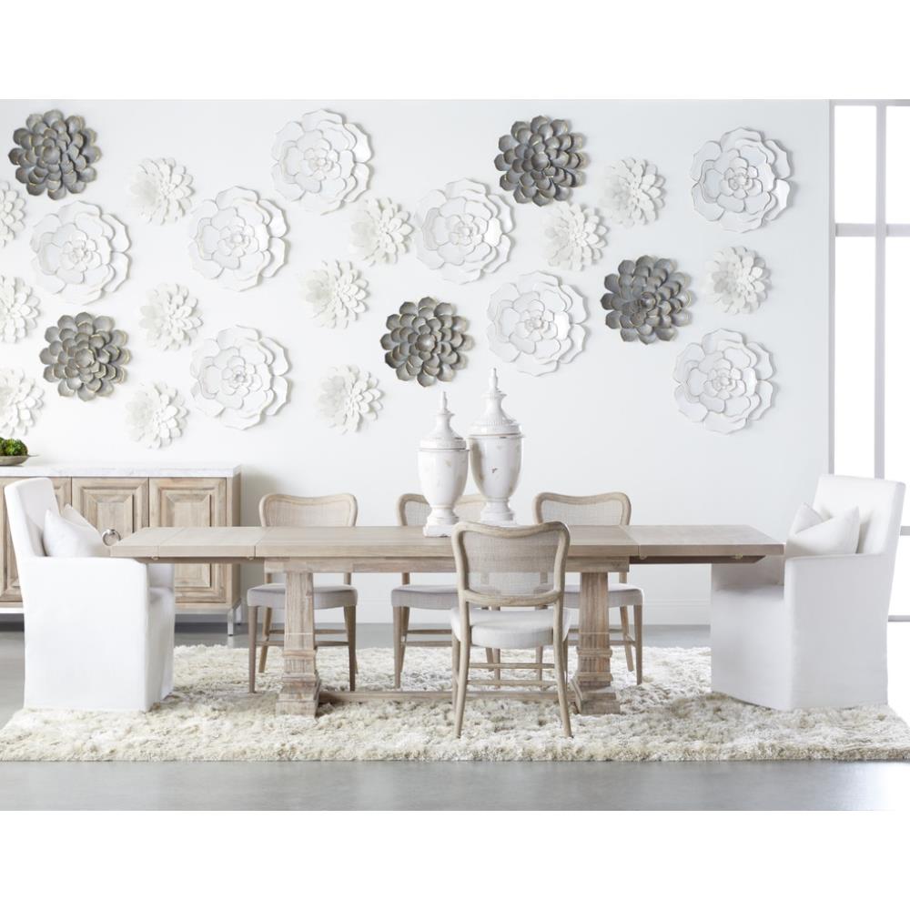 Zachary Coastal Beach Natural Grey Oak Wood Cane Back Dining Chair - Set of 2|