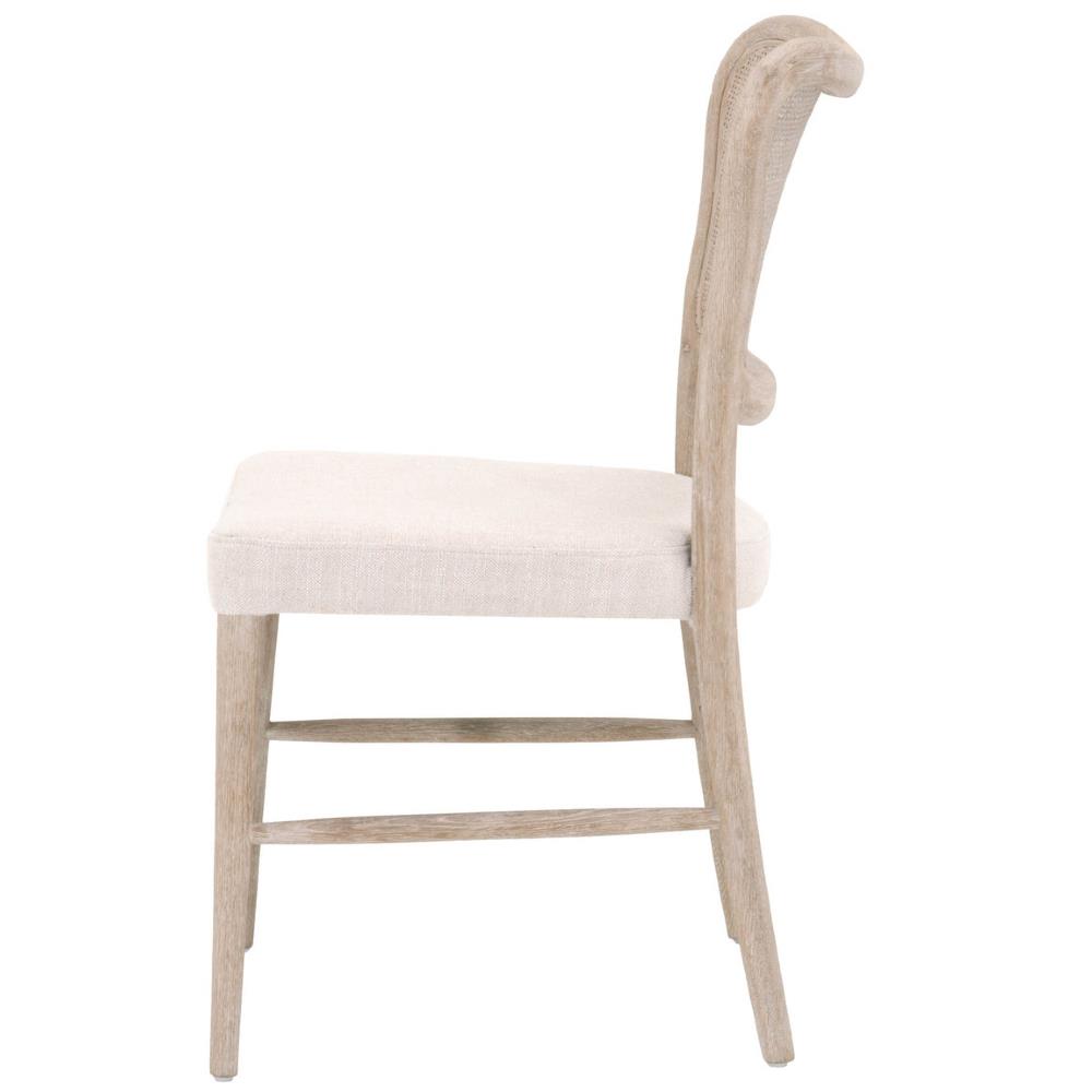 Zachary Coastal Beach Natural Grey Oak Wood Cane Back Dining Chair - Set of 2|