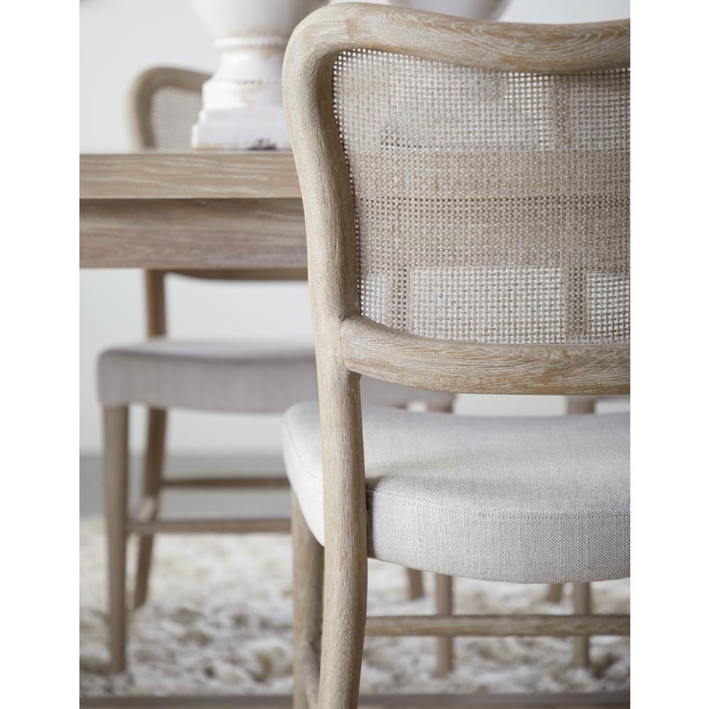 Zachary Coastal Beach Natural Grey Oak Wood Cane Back Dining Chair - Set of 2|