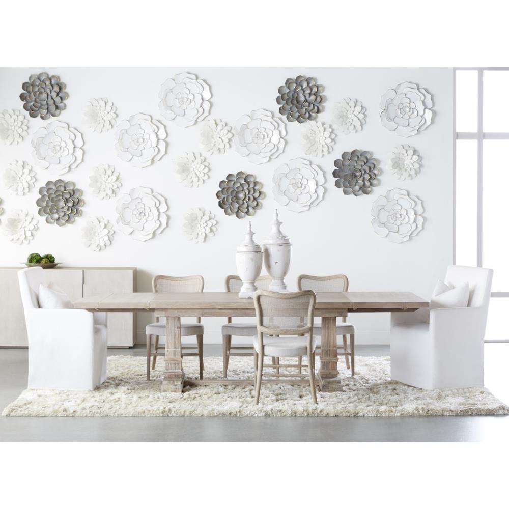 Zachary Coastal Beach Natural Grey Oak Wood Cane Back Dining Chair - Set of 2|