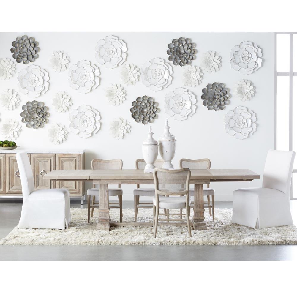 Zachary Coastal Beach Natural Grey Oak Wood Cane Back Dining Chair - Set of 2|