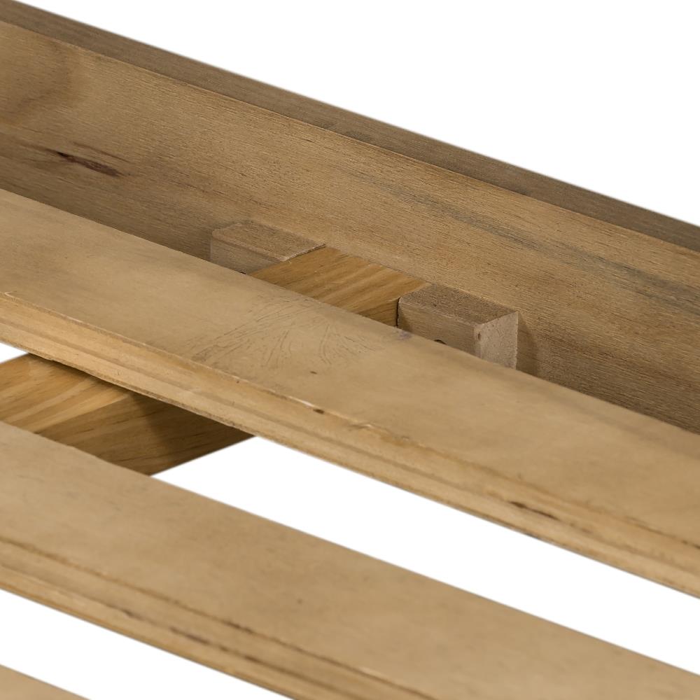 Allie Coastal Light Brown Oak Wood Natural Woven Cane Classic Bed - Queen|