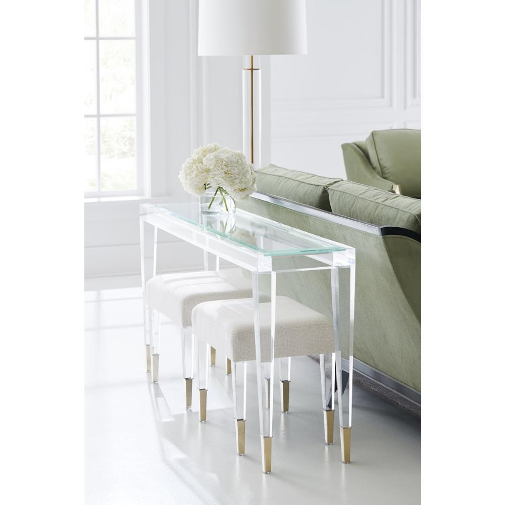Ambrin Hollywood Regency Clear Acrylic Console Table|