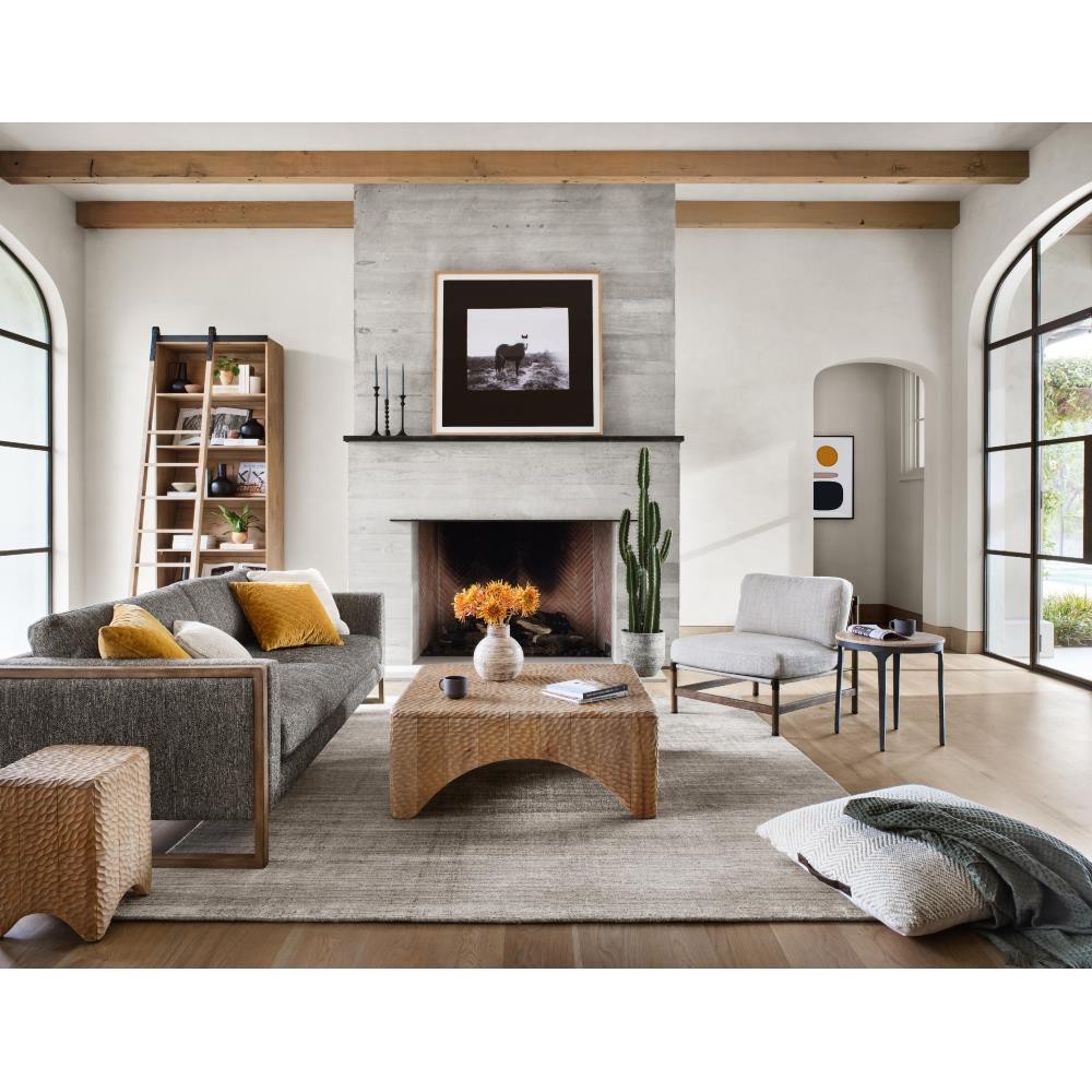 Phei Rustic Lodge Beige Performance Brown Wood Occasional Chair|