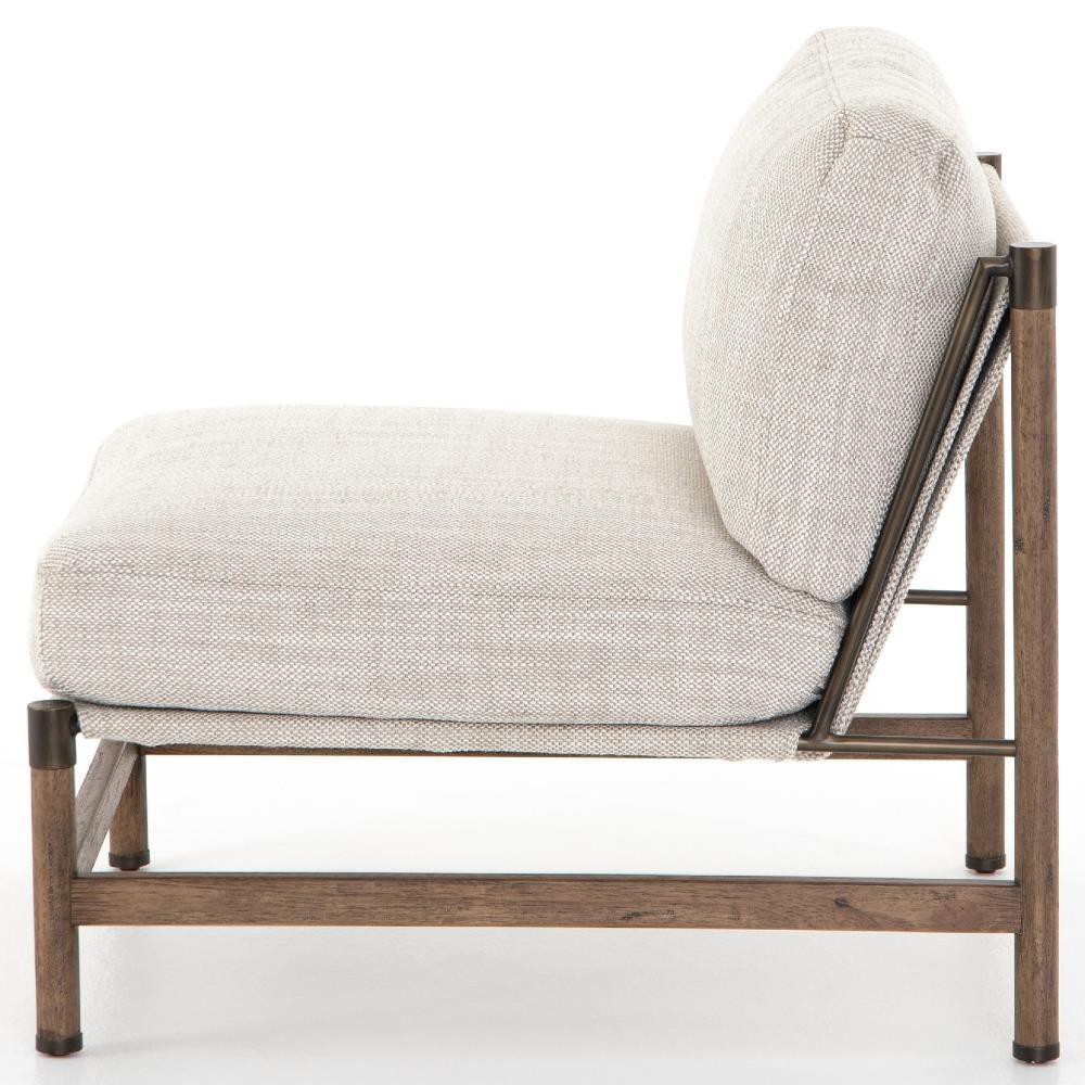 Phei Rustic Lodge Beige Performance Brown Wood Occasional Chair|