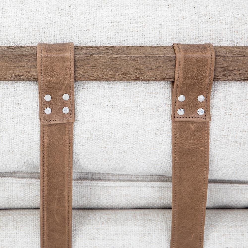 Tery Rustic Lodge Cream Performance Upholstered Brown Wood Daybed|