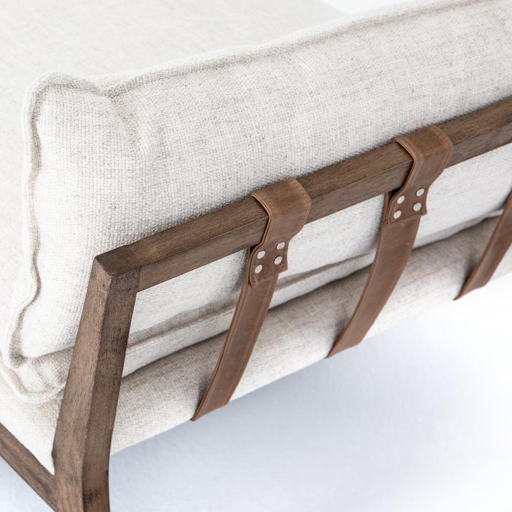 Tery Rustic Lodge Cream Performance Upholstered Brown Wood Daybed|
