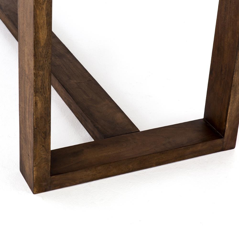 Tony Modern White Marble Tabletop Brown Acacia Wood 6 Drawer Kitchen Island|