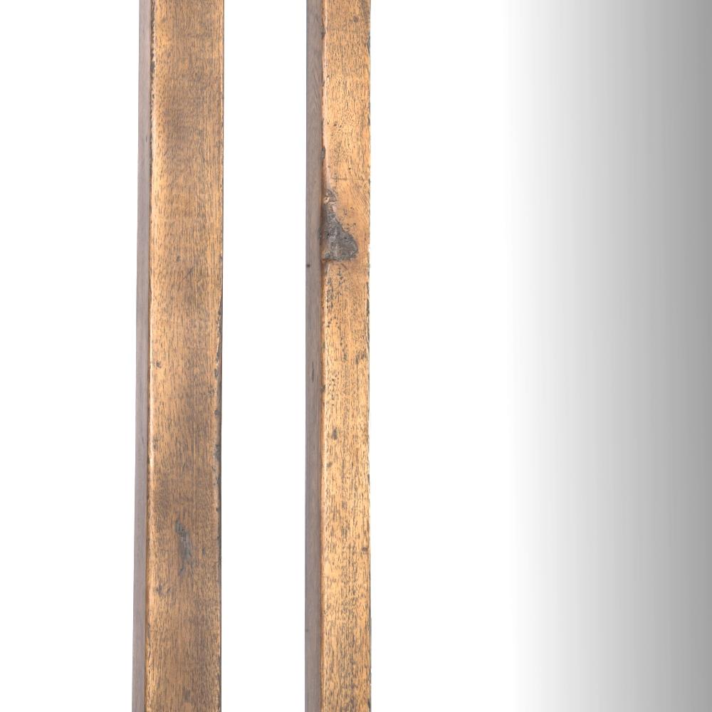 Belle Rustic Lodge Brass Acacia Wood Floor Mirror|