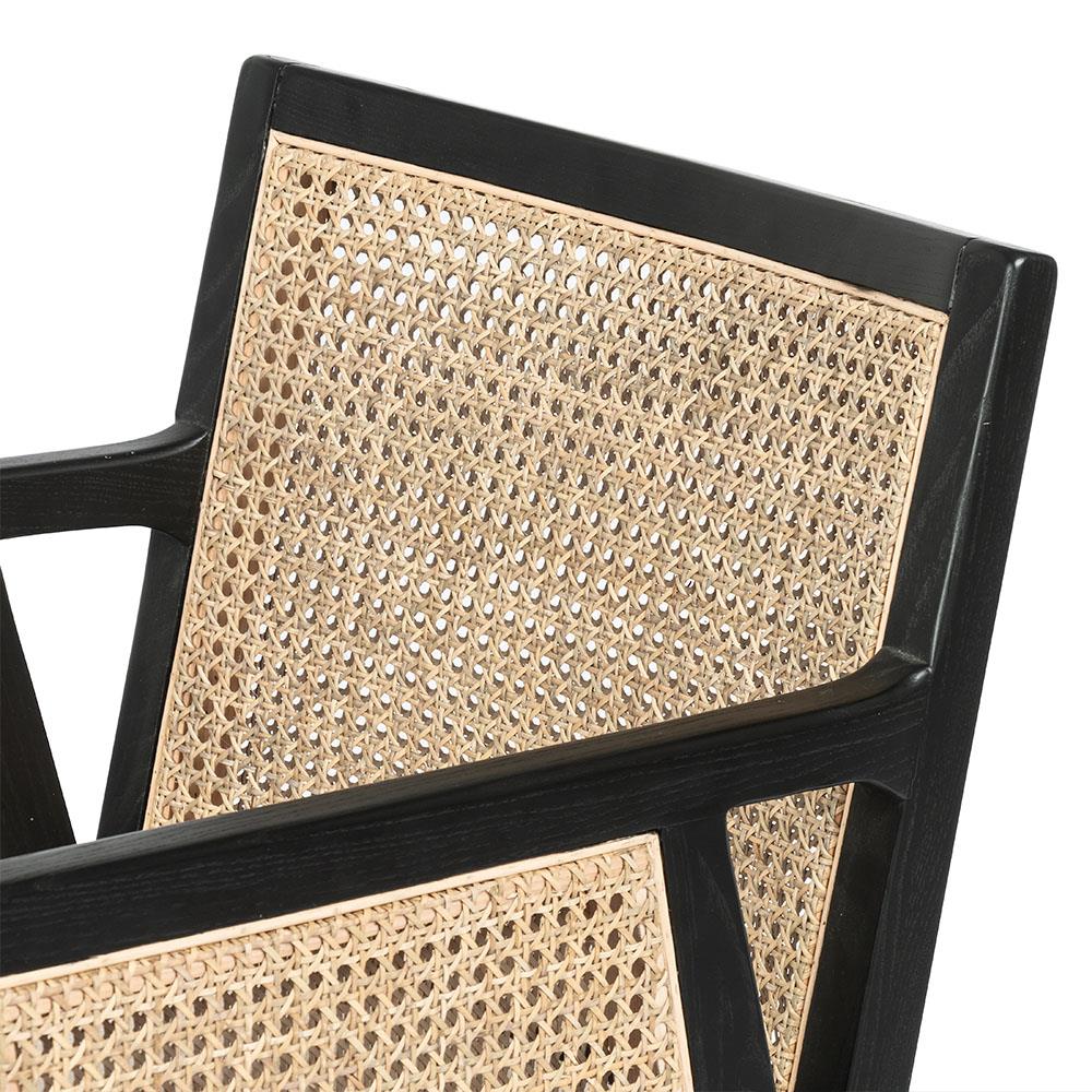 Annette Coastal Beach White Performance Ebony Oak Wood Counter Stool|